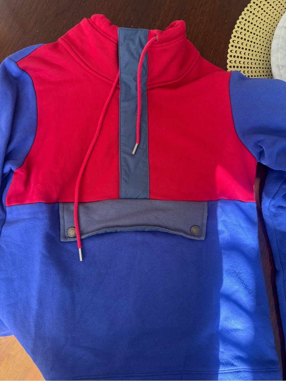 L.L. Bean Colorblock Pullover Hoodie - Red & Blue